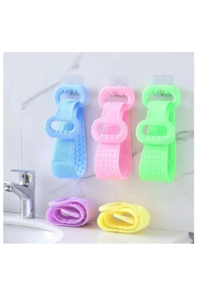 Banyo Sırt Kesesi Çift Taraflı Slıkon Duş Lifi Sırt Fırçası 60 Cm ürün görseli 1