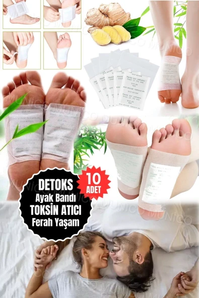 10 Adet Detoks Ayak Bakım Pedi - 10 Parça Detoks Ayak Bandı ürün görseli 1