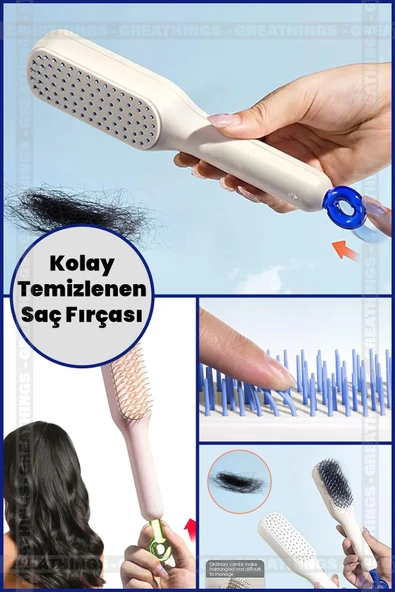 Kolay Temizlenen Saç Fırçası Hızlı Temizlenen Saç Fırçası Tarak ürün görseli 1