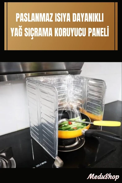 Ocak Kenarı Yağ Koruyucu Alüminyum Levha-Mangal Rüzgar Kesici-Lavabo Su Sıçrama Önleyici ürün görseli 1