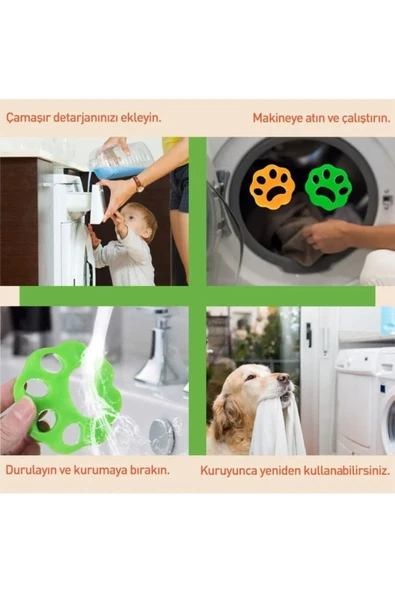 Kıyafet Ve Zemin Tüy Toplayıcı Silikon, Çamaşır Makinesi için Tüy Toplayıcı Pati Silikon 2'li Paket ürün görseli 1