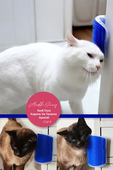 Pratik Kedi Tüyü Kaşıma Ve Tarama Aparatı Duvara Monte Kaşıma Aleti | Cat It - 1 Adet ürün görseli 1