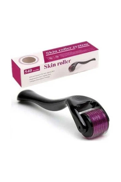 Aveo 1 Adet Dermaroller 1 Mm Siyah Roller 540 Iğneli Masaj Aleti Saç Çıkarma Tarağı Derma roller ürün görseli 1