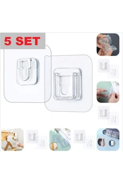 Geçmeli Klips Eşya Sabitleme Askısı 5 Set (4533) - Resim 2