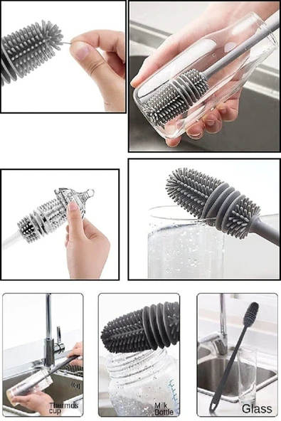 Silikon Bardak Tabak Cam Şişe Fincan Yıkama Fırçası Çok Fonksiyonlu Bulaşık Temizleme Fırçası ürün görseli 1