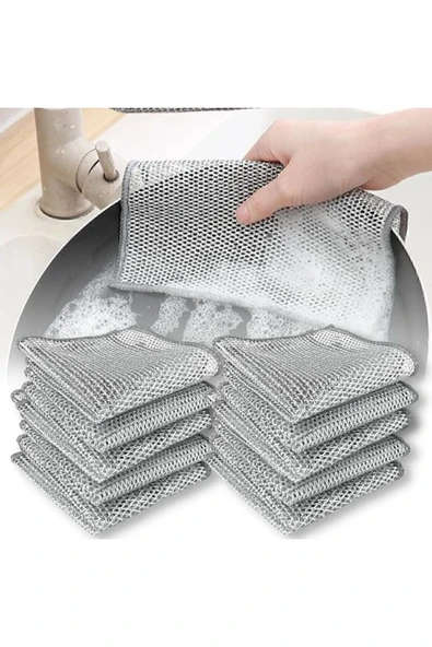 Main Shop 5 Adet Tel Bulaşık Bezi Çizmez Bulaşık Teli Çelik Bez 20x20 Cm Çift Katmanlı M-602 ürün görseli 1