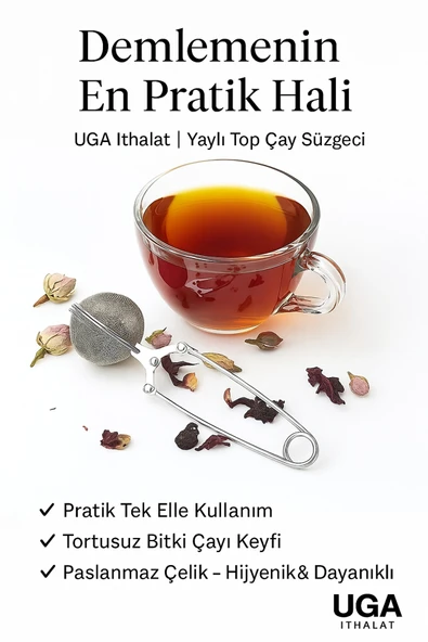 Aveo 1 Adet Maşalı Bitki Çayı Ihlamur Kuşburnu Yeşil Çay Demleme Süzgeci 16x5,5 Cm ürün görseli 1