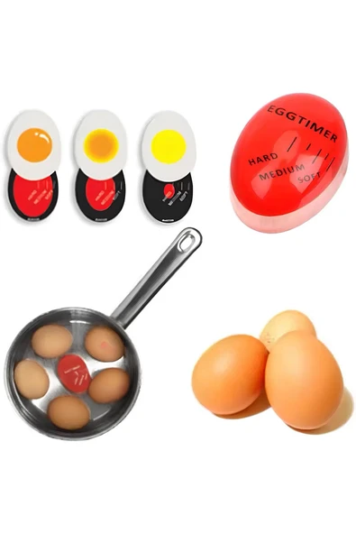 Dublör Yumurta Zamanlayıcı Egg Timer – Rafadan, Katı ve Akışkan Yumurta İçin Isıya Duyar ürün görseli 1