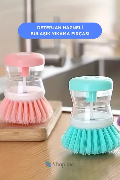 Deterjan Hazneli Bulaşık Yıkama Fırçası - Pratik Mutfak Temizlik Fırçası ürün görseli 1
