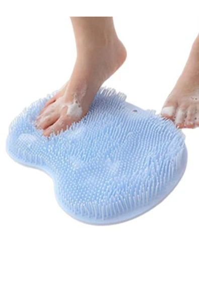Main Shop Vantuzlu Silikon Banyo Fırçası Ayak Masaj Pedi Sırt Kesesi Vücut Yıkama Lifi Renkli M-328 ürün görseli 1