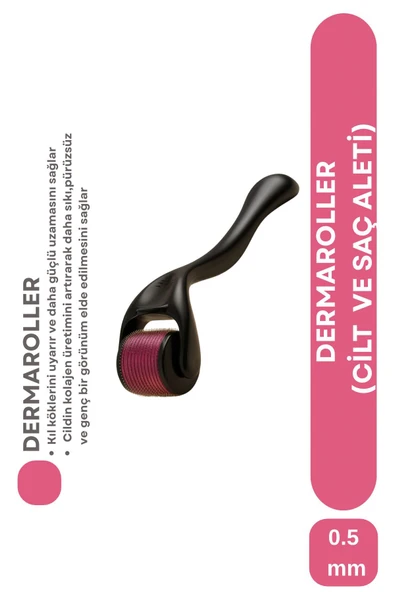 Aveo 1 Adet Titanyum Uçlu 540 İğneli Derma Roller 0.5 MM İğne Saç Sakal Çıkarma Tarağı ürün görseli 1