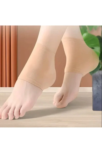 Triko Topuk Koruyucu Jel Silikon Topuk Çorabı Anti-topuk Çatlak Nemlendirici Aşınma Önleyici ürün görseli 1