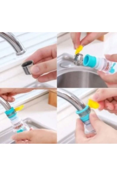 Su Tasarrufu Sağlayan Pervaneli Musluk Ucu Pratik Plastik Renkli Oynar Başlık 360 Derece 2 ADET ürün görseli 1