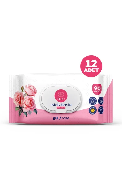 SUBO ISLAK HAVLU 90 'LI  GÜL 12X90 - Resim 4