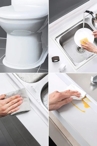 Su Geçirmez Sizdirmaz Beyaz Bant Ev Küvet Lavabo Mutfak Kenar Bandı Su Geçirmez 3,2mx38 Serit Bant ürün görseli 1