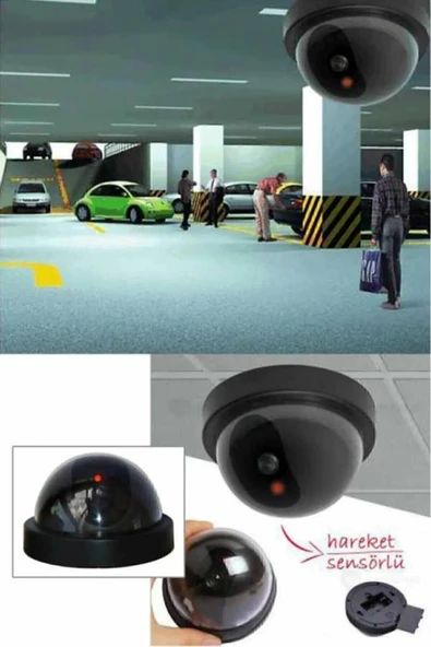 Aveo 1 Adet Kablosuz Fake Dome Hırsız Caydırıcı Işıklı Ledli Yalancı Kamera Güvenlik Kamerası ürün görseli 1