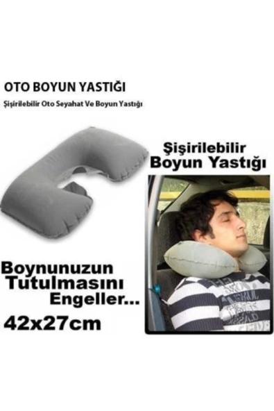 Profesyonel Şişme Oto Araç Yastığı Rahat Boyun Yastığı Şişme Seyahat Yastığı Boyunluk Asorti ürün görseli 1