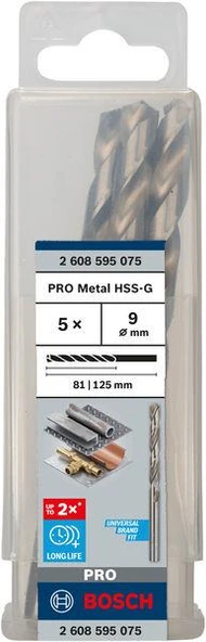 HSS-G Metal Matkap Ucu 9*125 mm 5li ürün görseli 1
