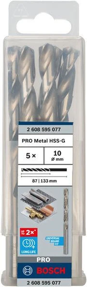 HSS-G Metal Matkap Ucu 10*133 mm 5li ürün görseli 1
