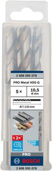 HSS-G Metal Matkap Ucu 10,5*133 mm 5li ürün görseli 1