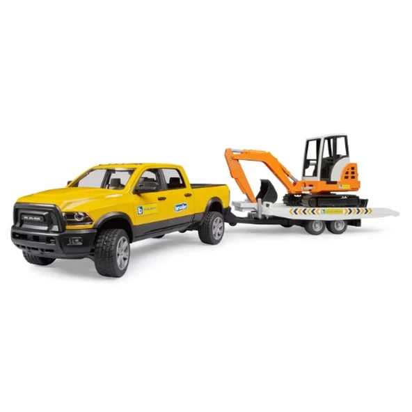 Bruder Ram 2500 Römorklu Pickup ve Mini Ekskavatör 02546 ürün görseli 1