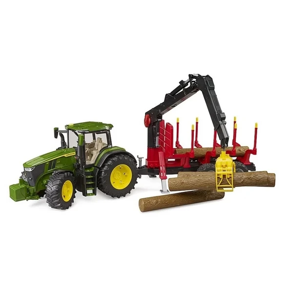 Bruder John Deere 7R 350 Traktör& Kütük Taşıyan Römork BR03154 ürün görseli 1