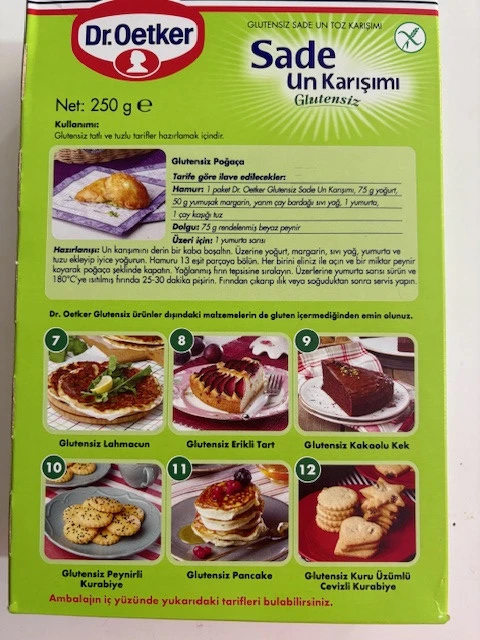 dr oetker sade un karışımı glütensiz 250 gr ürün görseli 1
