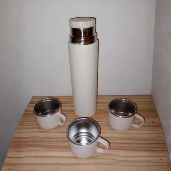Paslanmaz Çelik  3 Bardaklı Matara Seti-500 ml - Resim 7