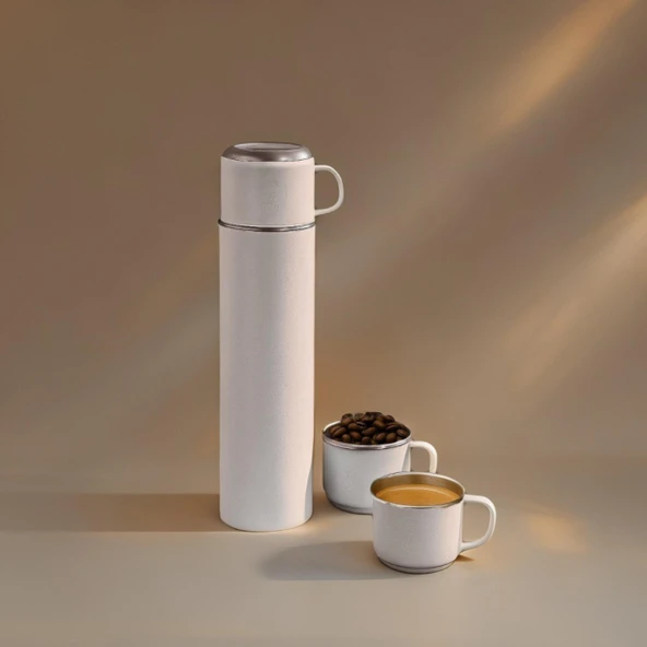 Paslanmaz Çelik  3 Bardaklı Matara Seti-500 ml - Resim 6