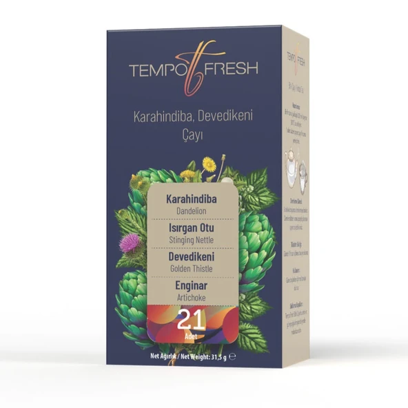 Tempo Fresh Karahindiba Isırgan Devedikeni Enginar Çayı   Poşet ürün görseli 1