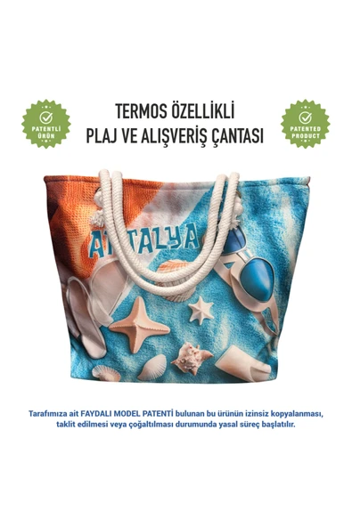 Termal Isı Yalıtımlı, Sıcak ve Soğuk Muhafazalı Kadın Çanta-Gözlük Desen ürün görseli 1