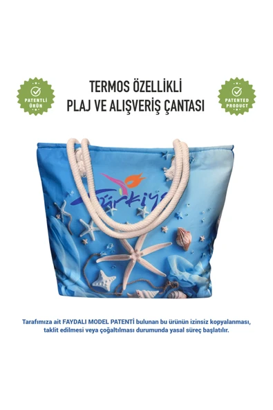 Termal Isı Yalıtımlı, Sıcak ve Soğuk Muhafazalı Kadın Çanta - Türkiye Desen ürün görseli 1