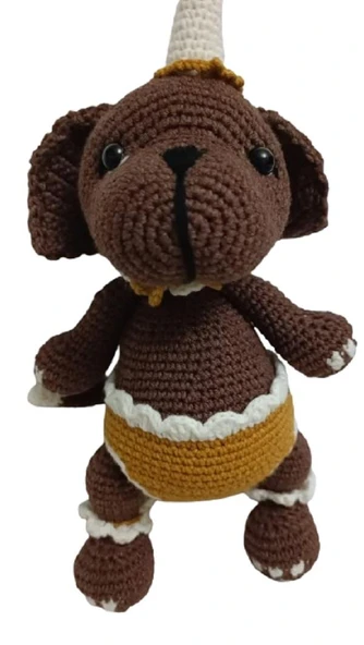 Sevimli Şortlu Köpüş Amigurumi Organik Oyuncak ürün görseli 1