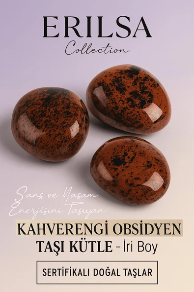 Sertifikalı Kahverengi Obsidyen Taşı Kütle İri Boy 30–40 mm – Şans ve Koruma Taşı ürün görseli 1