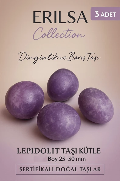 Sertifikalı Doğal Lepidolit Taşı Kütle 3 Adet Set – Dinginlik ve Ruhsal Barış Taşı ürün görseli 1
