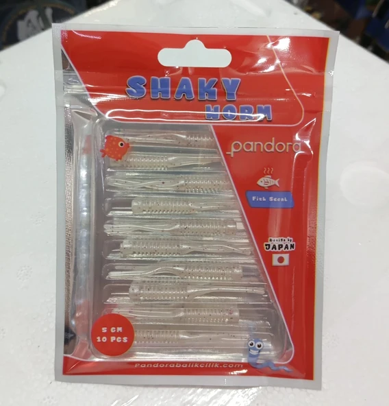 Pandora Shaky LRF Silicon 5cm 10'lu Renk: White Glitter ürün görseli 1