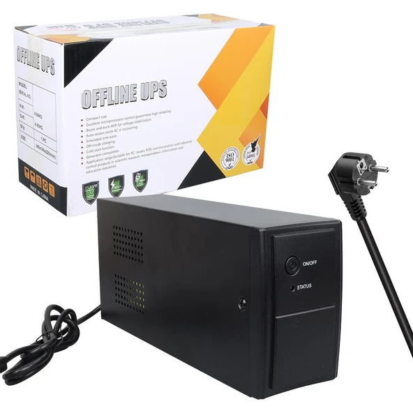 Andees AD-850 850VA 12V9ah UPS Kesintisiz Güç Kaynağı (340X140x220mm) ürün görseli 1