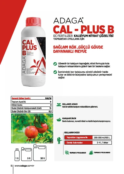 ADAGA Cal-Plus B - 1 Litre - Resim 2