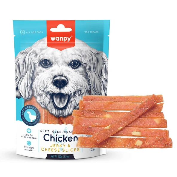 Wanpy Yumuşak Tavuklu Peynir Dilimli Köpek Ödül Maması 100gr ürün görseli 1
