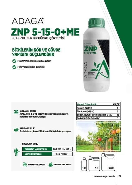 ADAGA ZNP 5-15-0+ME - 1 Litre - Resim 2