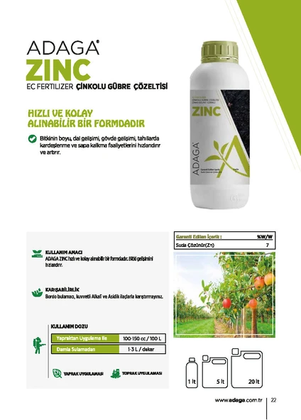 ADAGA Zinc -  5 Litre - Resim 2