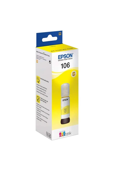 EPSON 106 Yellow Sarı Şişe Mürekkep T00R440 L7160-7180 ürün görseli 1