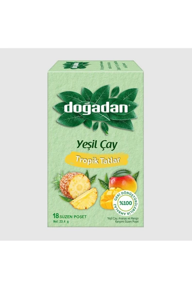 Doğadan Tropik Tatlar Poşet Yeşil Çay 18'li ürün görseli 1
