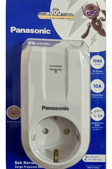 PANASONIC 1080 Joules Şok Korumalı Tekli Fiş Priz ürün görseli 1