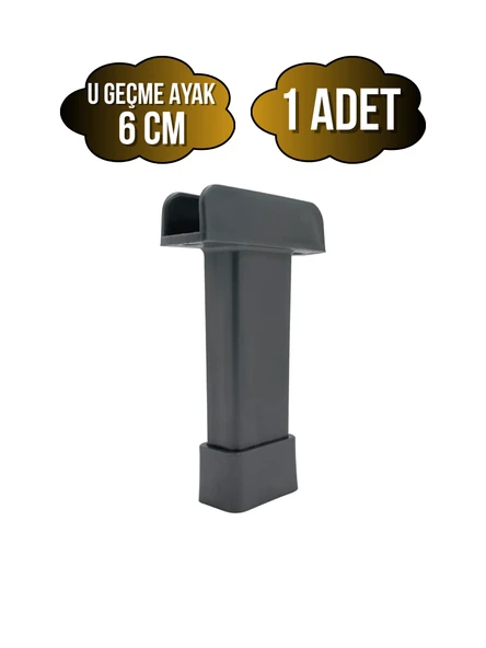 U Geçme Gri Plastik Ayarlı Ayak Mobilya Masa ve Dolap Ayağı(GRİ)(6CM - 10CM) Gri 6cm 6cm - 1 ADET ürün görseli 1