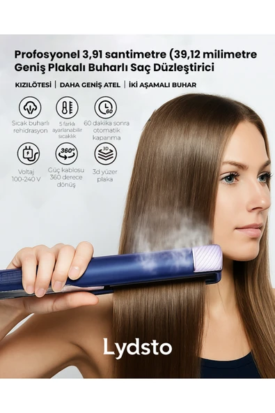 Lydsto Beauty Steam Flow Buharlı Saç Düzleştirici ve Şekillendirici (DarkSlateBlue) ürün görseli 1