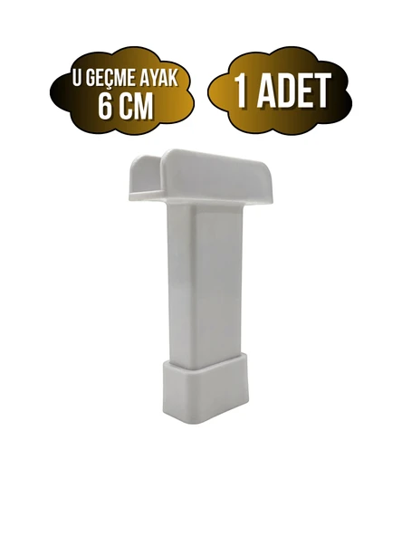 U Geçme Beyaz Plastik Ayarlı Ayak Mobilya Masa ve Dolap Ayağı(BEYAZ)(6CM - 10CM) Beyaz 6cm 6cm - 1 ADET ürün görseli 1