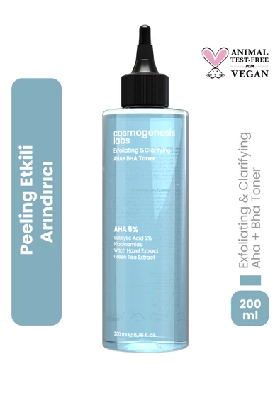 Cosmogenesis Labs Aha %5 Bha %2 Peeling Etkili Tonik 200 ml ürün görseli 1