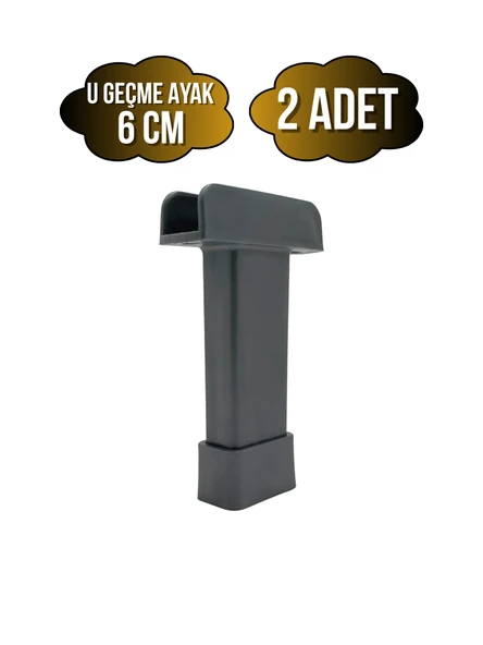 U Geçme Gri Plastik Ayarlı Ayak Mobilya Masa ve Dolap Ayağı(GRİ)(6CM - 10CM) Gri 6cm 6cm - 2 ADET ürün görseli 1