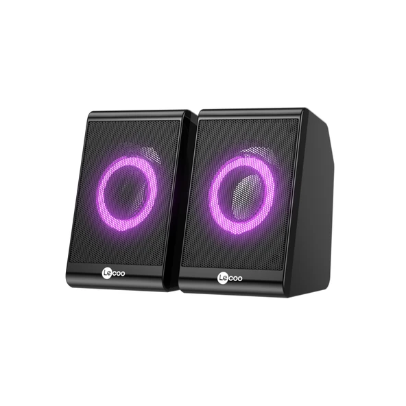 Lenovo Lecoo DS100 1+1 RGB Aydınlatmalı Kablolu Stereo 6W Soundbar Masaüstü Hoparlör Siyah ürün görseli 1